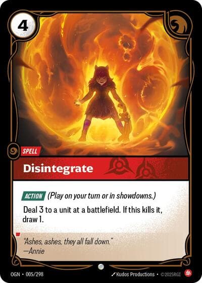 Disintegrate card