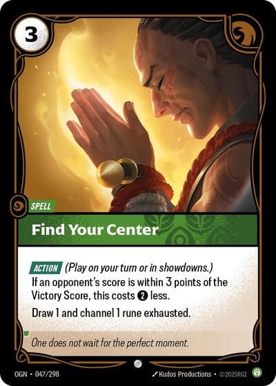 Find Your Center card