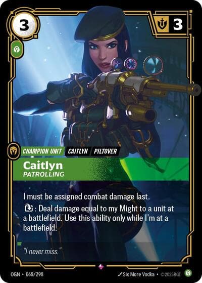 Caitlyn, Patrolling card