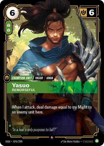 Yasuo, Remorseful card