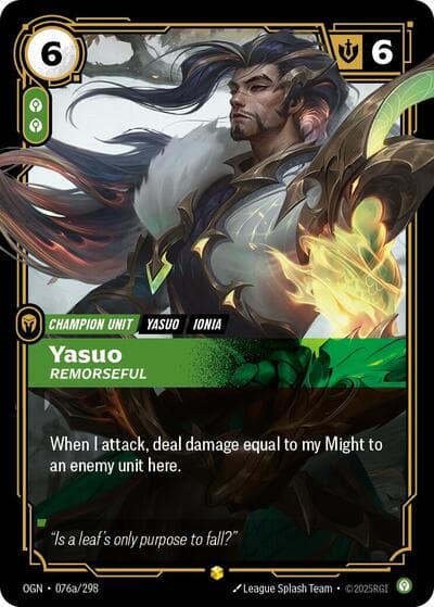 Yasuo, Remorseful card