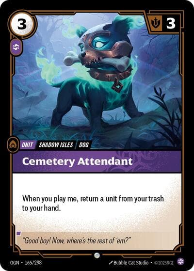 Cemetery Attendant card
