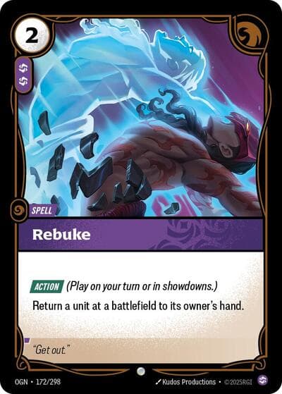 Rebuke card