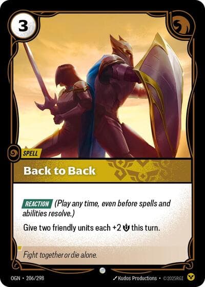 Back to Back card