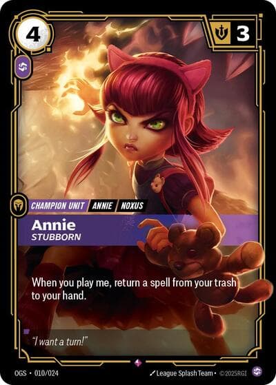Annie, Stubborn card