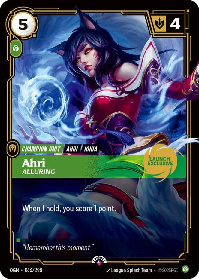Ahri, Alluring (Launch Exclusive) — Promotional Cards (#066)