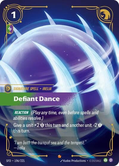 Defiant Dance card