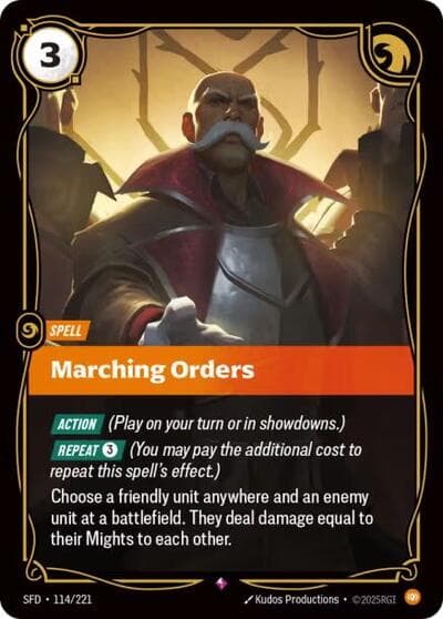 Marching Orders card