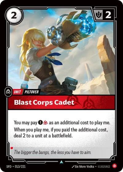 Blast Corps Cadet card