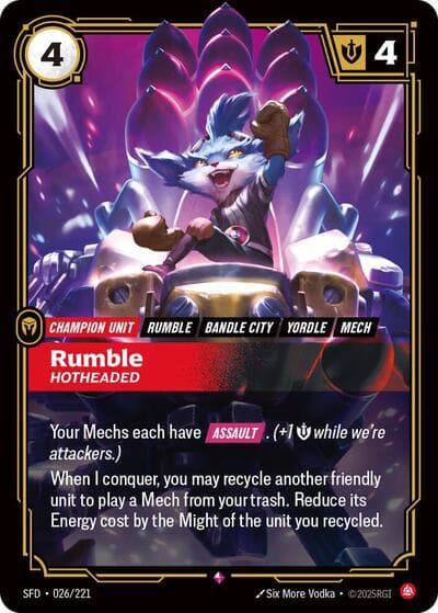 Rumble, Hotheaded card