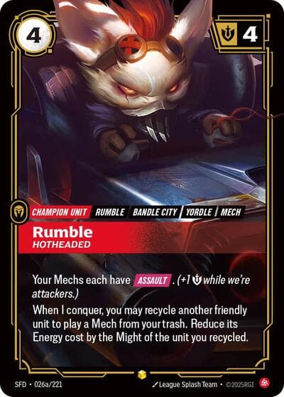 Rumble, Hotheaded card