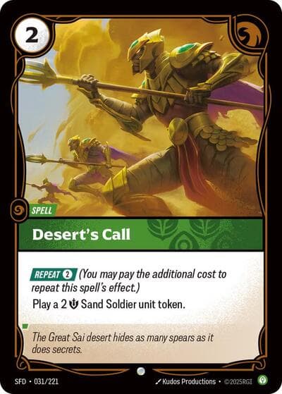 Desert's Call card