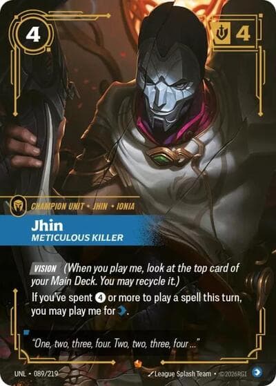 Jhin, Meticulous Killer card