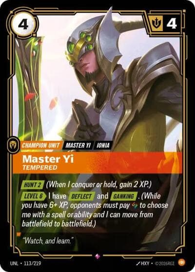 Master Yi, Tempered card