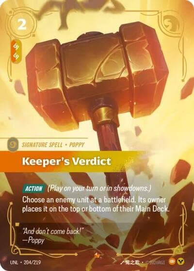 Keeper's Verdict card