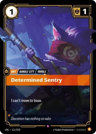 Determined Sentry card