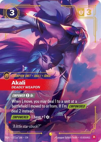 Akali, Deadly Weapon card