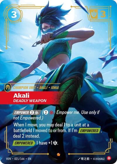 Akali, Deadly Weapon card