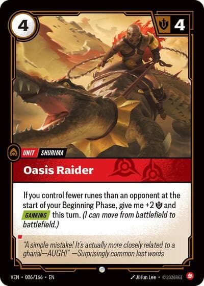 Oasis Raider card