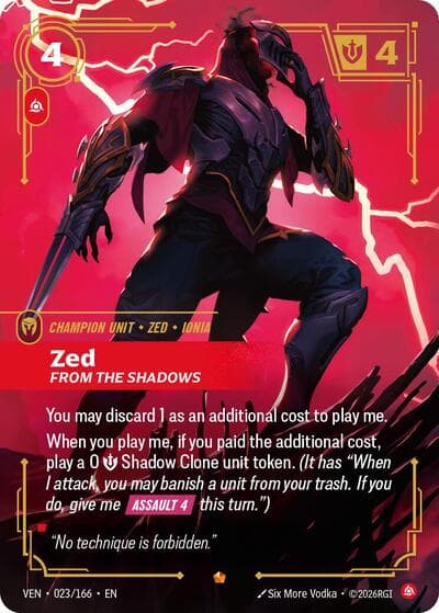 Zed, From the Shadows card