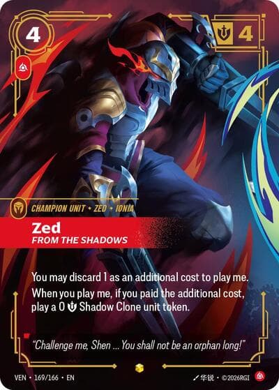 Zed, From the Shadows card