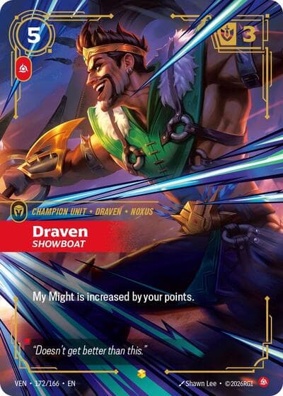 Draven, Showboat (Overnumbered) card